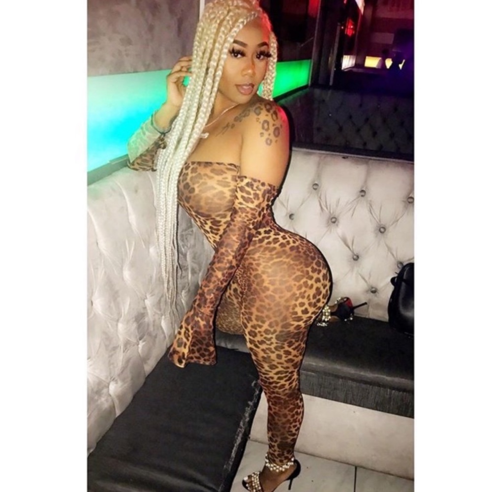 Mesh  Leopard jumpsuit